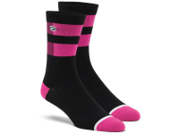 meias 100% flow performance preto/fluo rosa