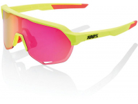 oculos 100% s2 amarelo neon lentes purple