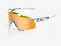 oculos 100% speedcraft translucent clear/gold lentes hiper 24k gold mirror