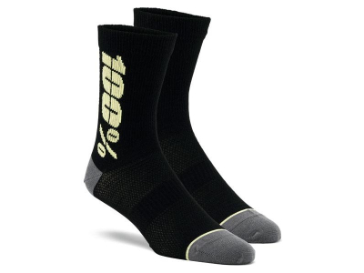 meias 100% rythym merino performance preto/amarelo
