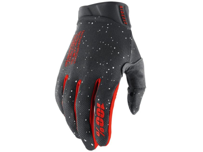 luvas 100% ridefit cinza/verm mars c/dedos