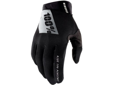 luvas 100% ridefit preto/branco c/dedos