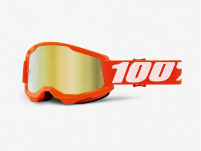 goggles 100% strata 2 laranja lentes gold