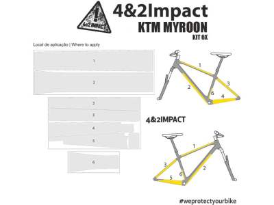 protector quadro 4&2impact ktm myroon brilho-6 kit