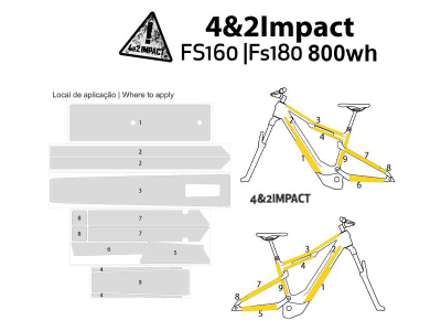 protector quadro 4&2impact e-bike 160/180 mm 800wh brilho