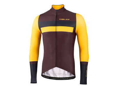 camisola nalini stelvio m/comp.chocolate/yellow