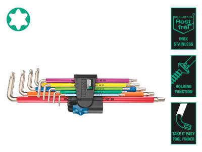 conjunto ferramenta wera l torx 3967/9 sxl hf (kit 9pcs)